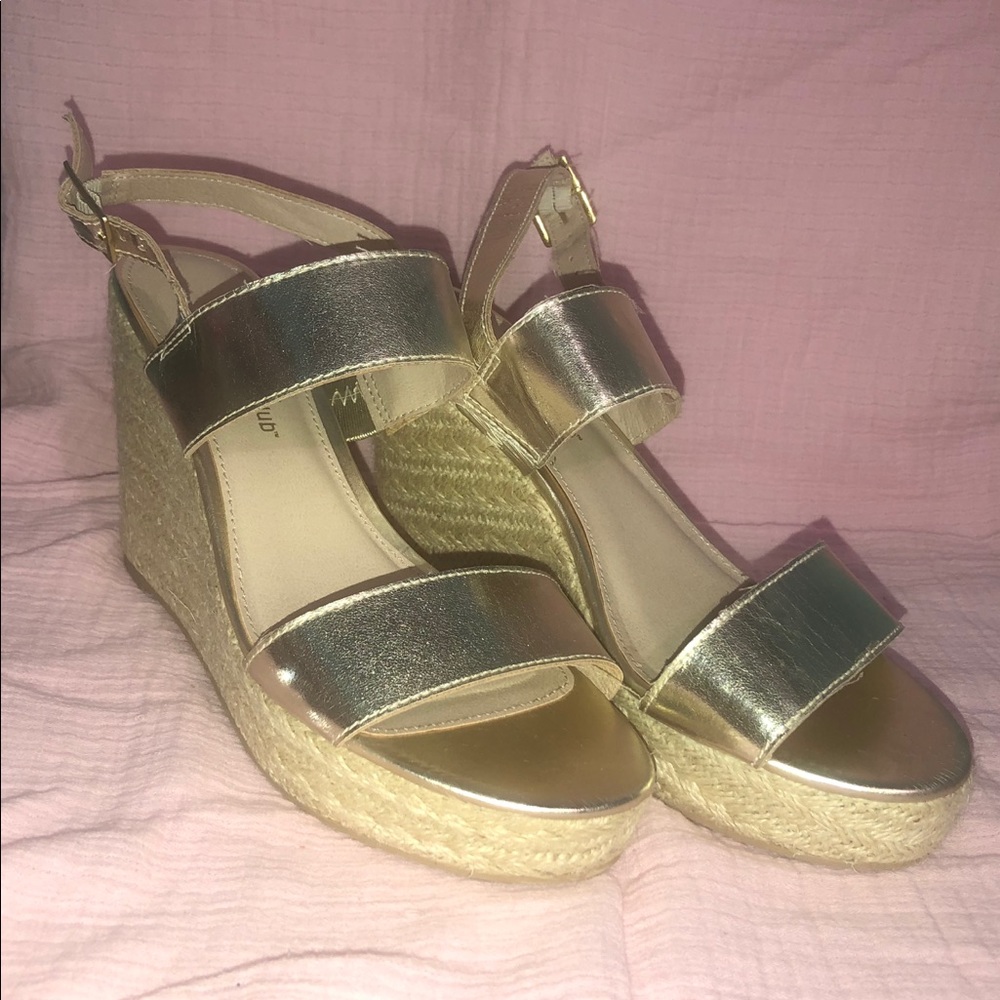 Gold Wedge Sandals